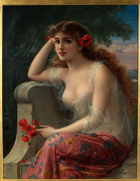 Emile Vernon Girl with a Poppy china oil painting image